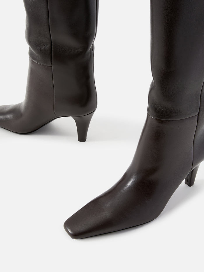 Jill Boot 75mm,SAINT LAURENT,DARK CHOCOLATE,Image 1
