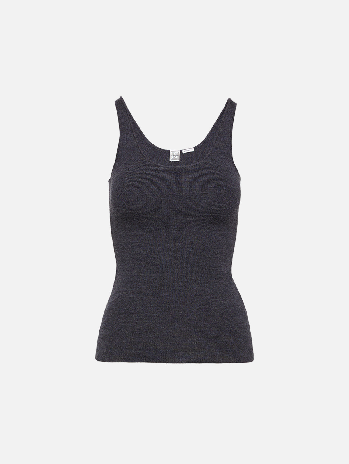 Compact Knit Tank,TOTÉME,GREY MELANGE,Image 1