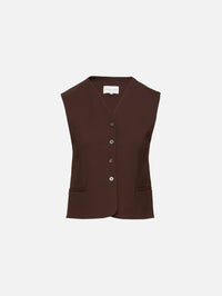 Sleeveless Vest,LOULOU DE SAISON,CHOCO,Image 1