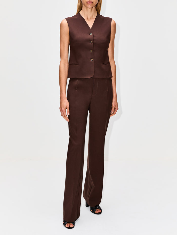 Sleeveless Vest,LOULOU DE SAISON,CHOCO,Image 1