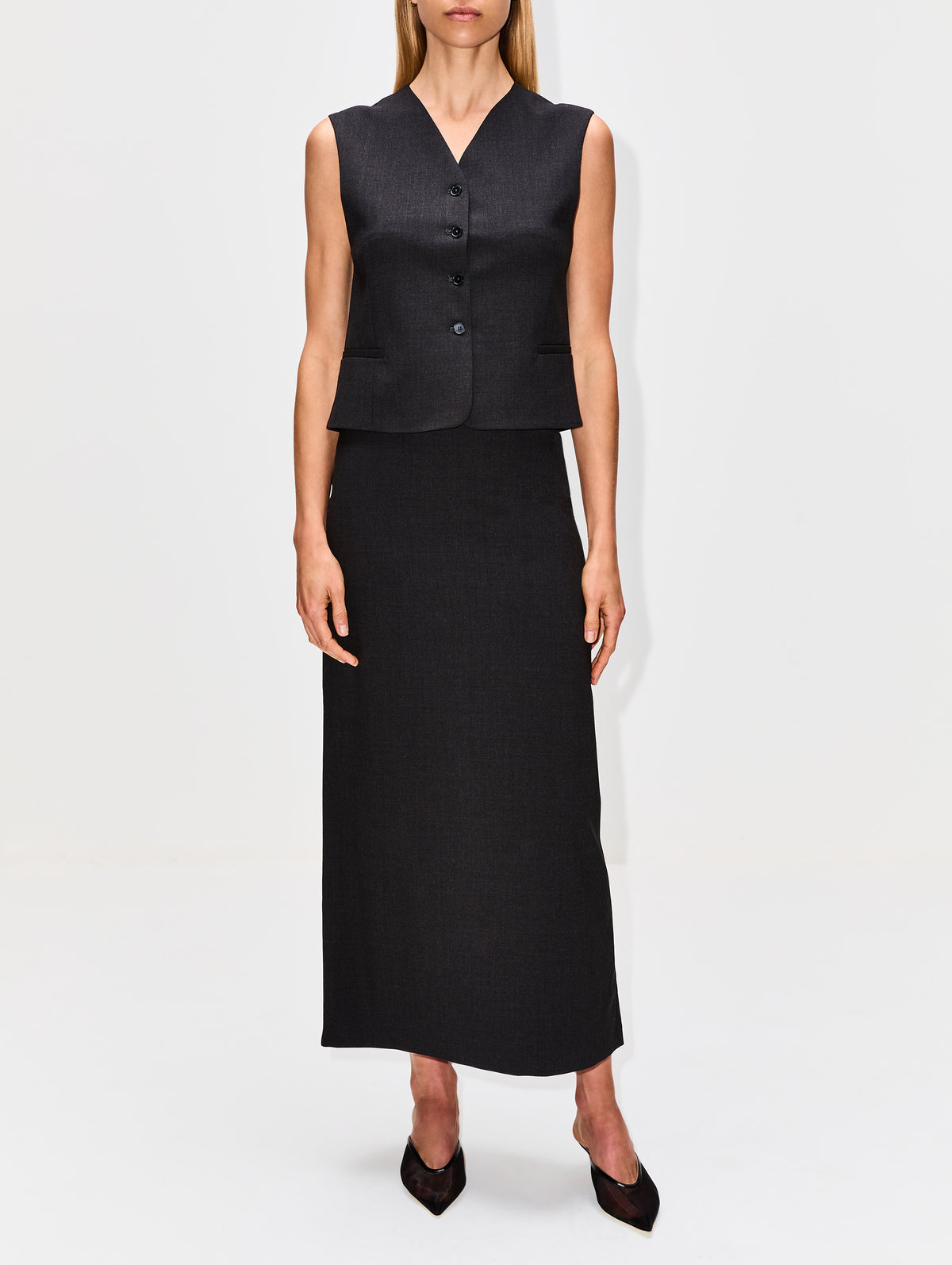 Sleeveless Vest,LOULOU DE SAISON,CHOCO,Image 5