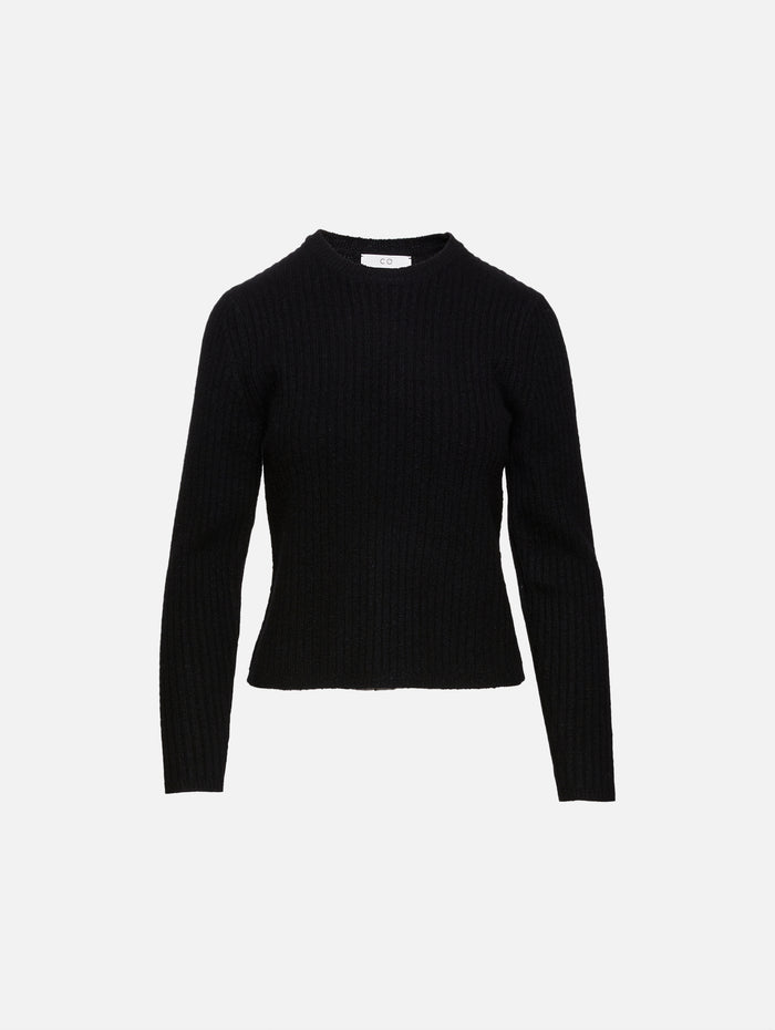 Ruched Knit Top,CO,BLACK,Image 1