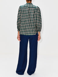Jess Blouse,BIRDS OF PARADIS BY TROVATA,OCEANSIDE PLAID,Image 3