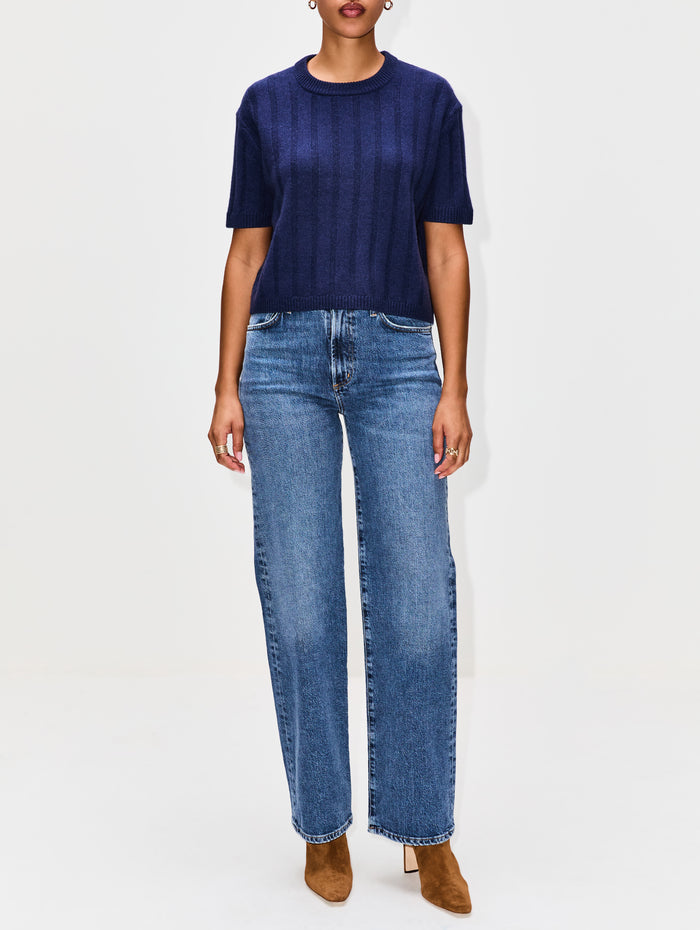Duke Boxy Sweater,ELYSEWALKER LABEL,NAVY DREAM,Image 1
