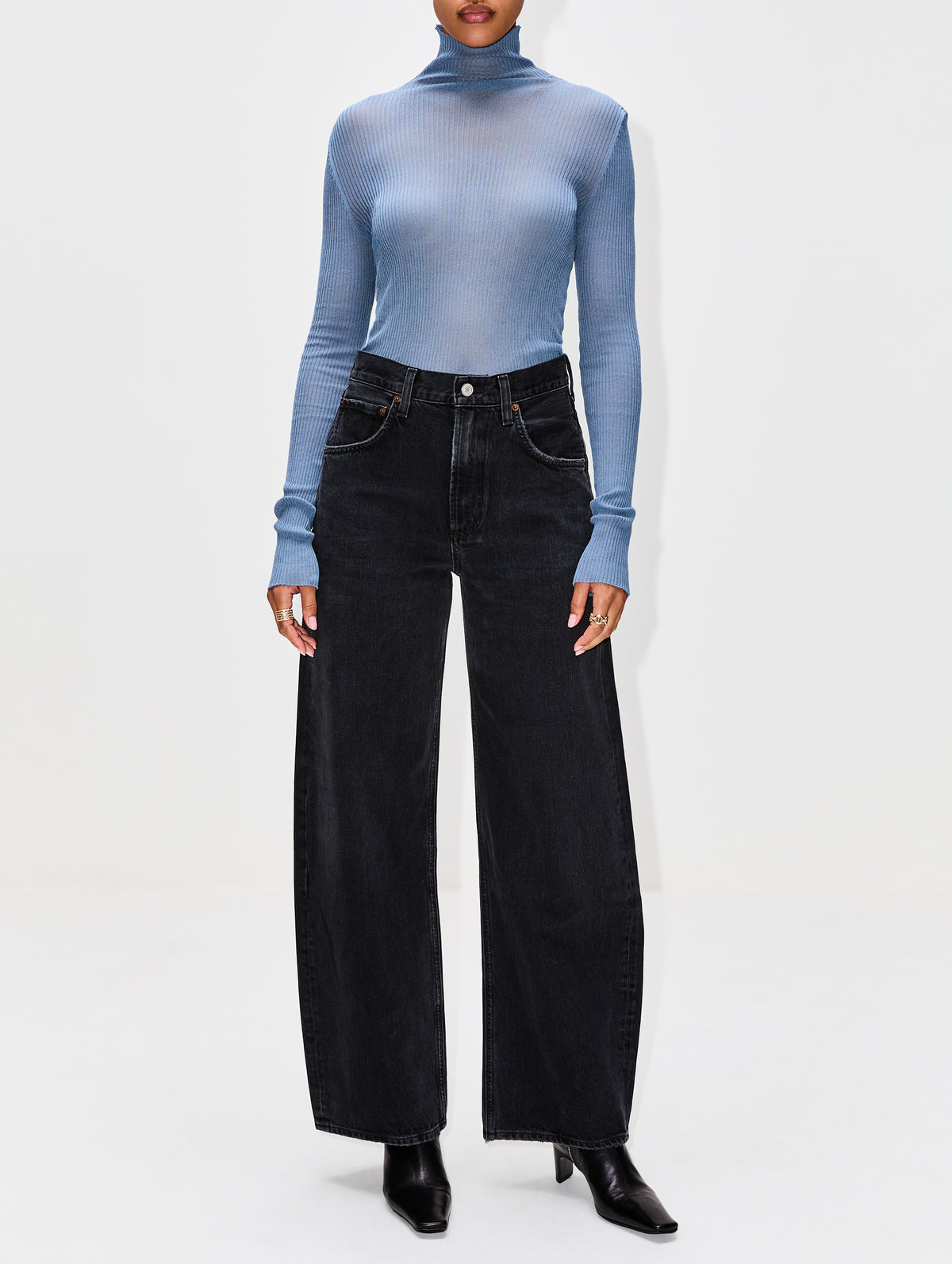 Knitted Turtleneck Top,PETAR PETROV,DOVE,Image 2