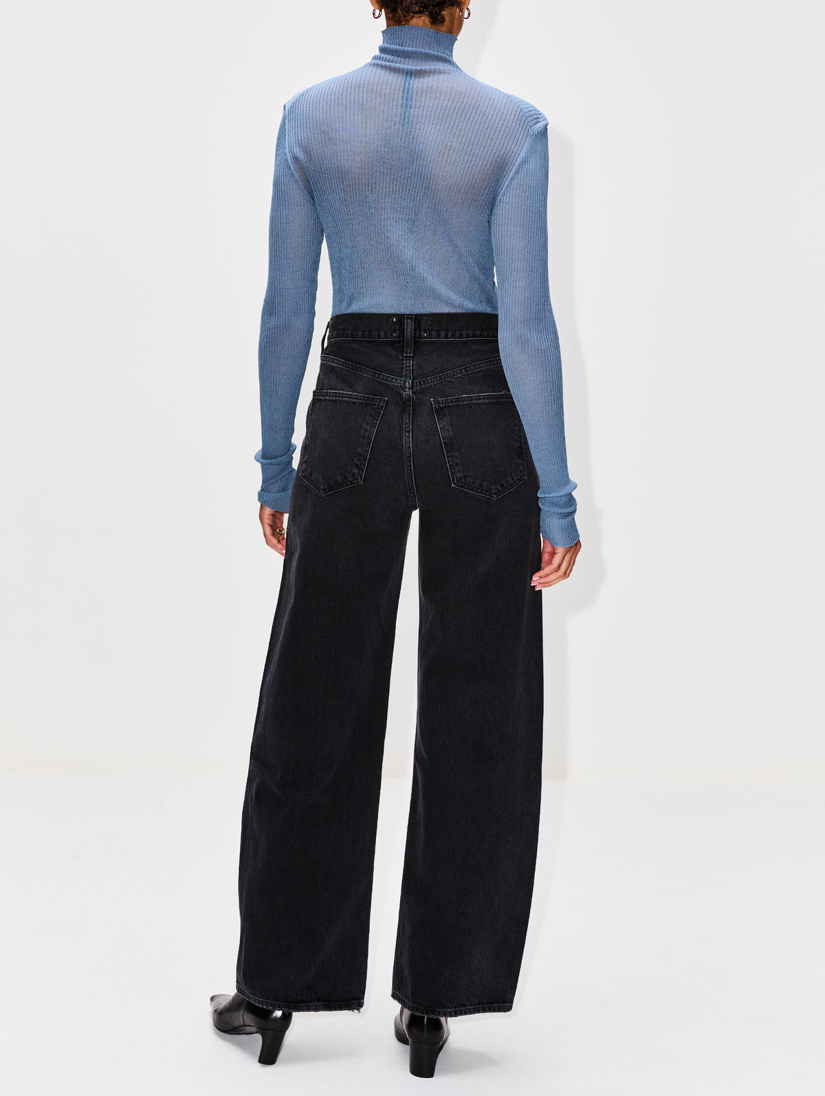 Knitted Turtleneck Top,PETAR PETROV,DOVE,Image 3