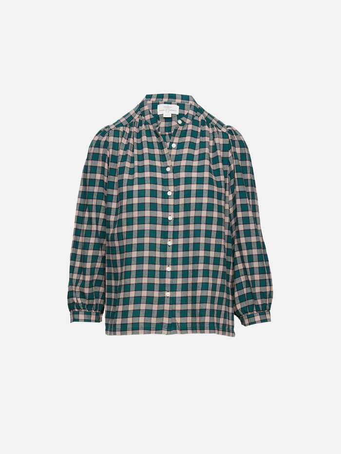 Jess Blouse,BIRDS OF PARADIS BY TROVATA,OCEANSIDE PLAID,Image 1