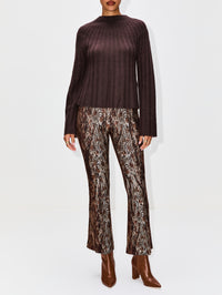 Pull On Cropped Flare Pant,ROSETTA GETTY,BROWN,Image 2