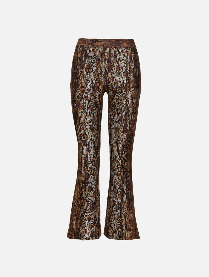 Pull On Cropped Flare Pant,ROSETTA GETTY,BROWN,Image 1