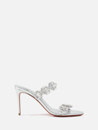 Just Jewel Mule Sandal 85mm,CHRISTIAN LOUBOUTIN,CRYSTAL/SILVER,Image 1