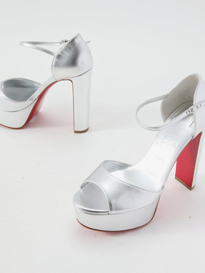 Sandaloo Platform 130mm,CHRISTIAN LOUBOUTIN,SILVER,Image 1