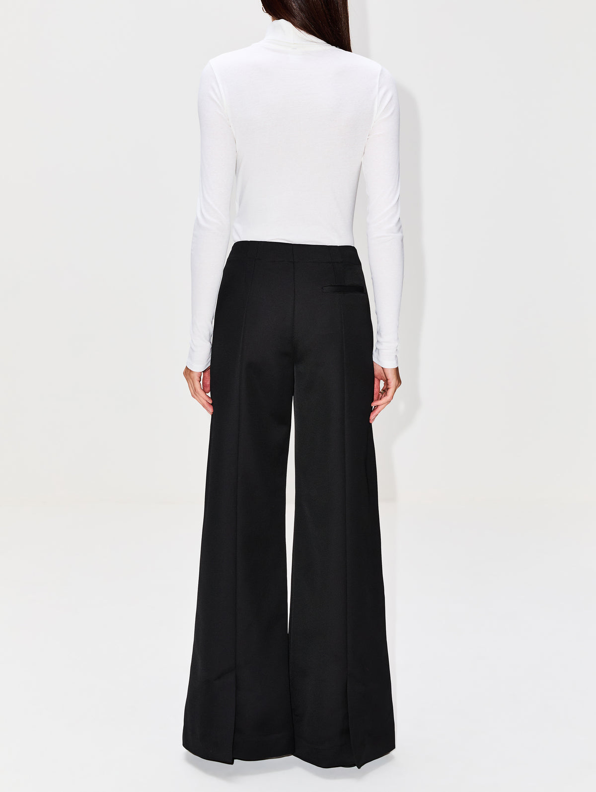 Vent Hem Pant,ROSETTA GETTY,BLACK,Image 4