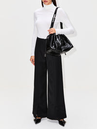 Vent Hem Pant,ROSETTA GETTY,BLACK,Image 2