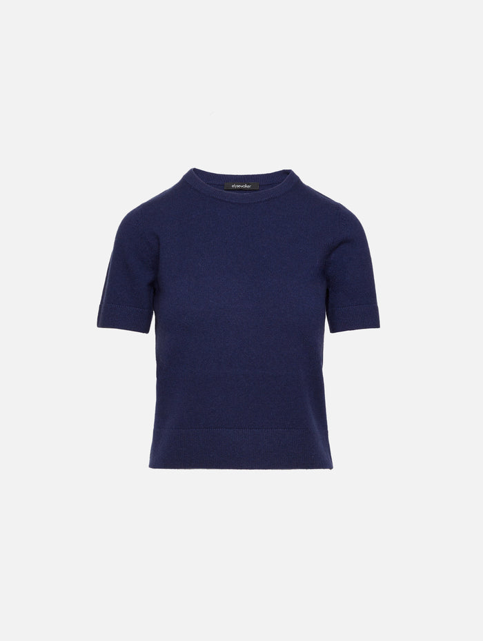 Dixie Short Sleeve Sweater,ELYSEWALKER LABEL,NAVY DREAM,Image 1