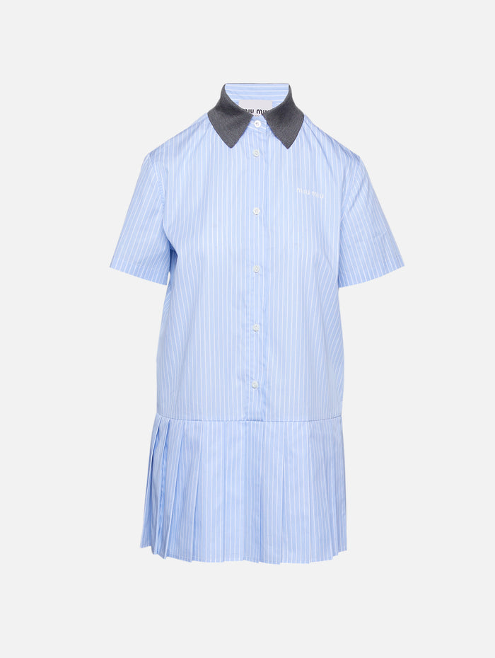 Tennis Dress,MIU MIU,CIELO/BIANCO,Image 1