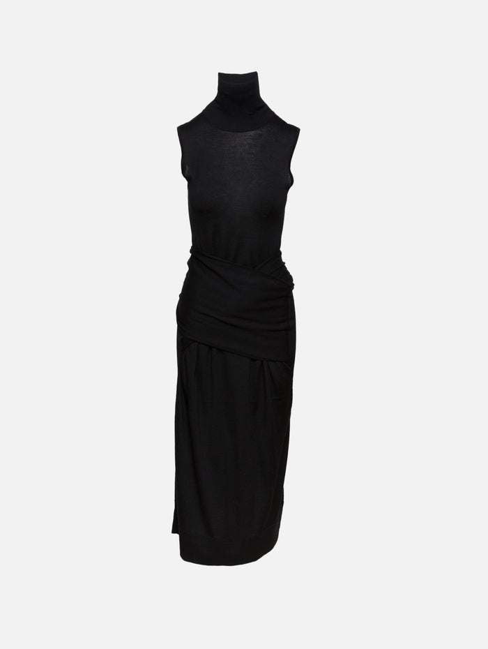 Draped Knit Dress,TOTÉME,BLACK,Image 1