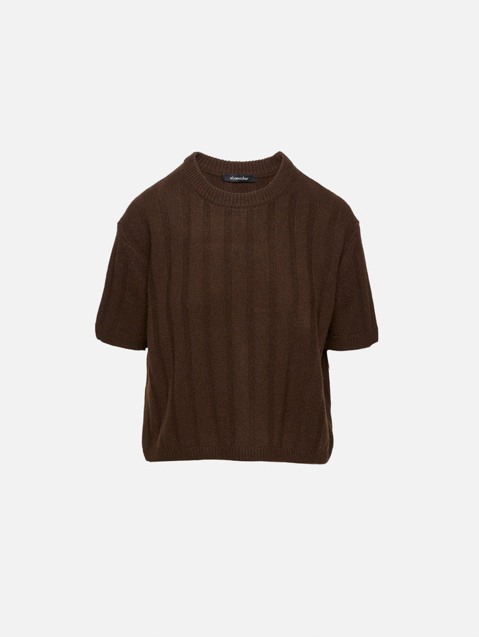 Duke Boxy Sweater,ELYSEWALKER LABEL,CACAO BROWN,Image 1