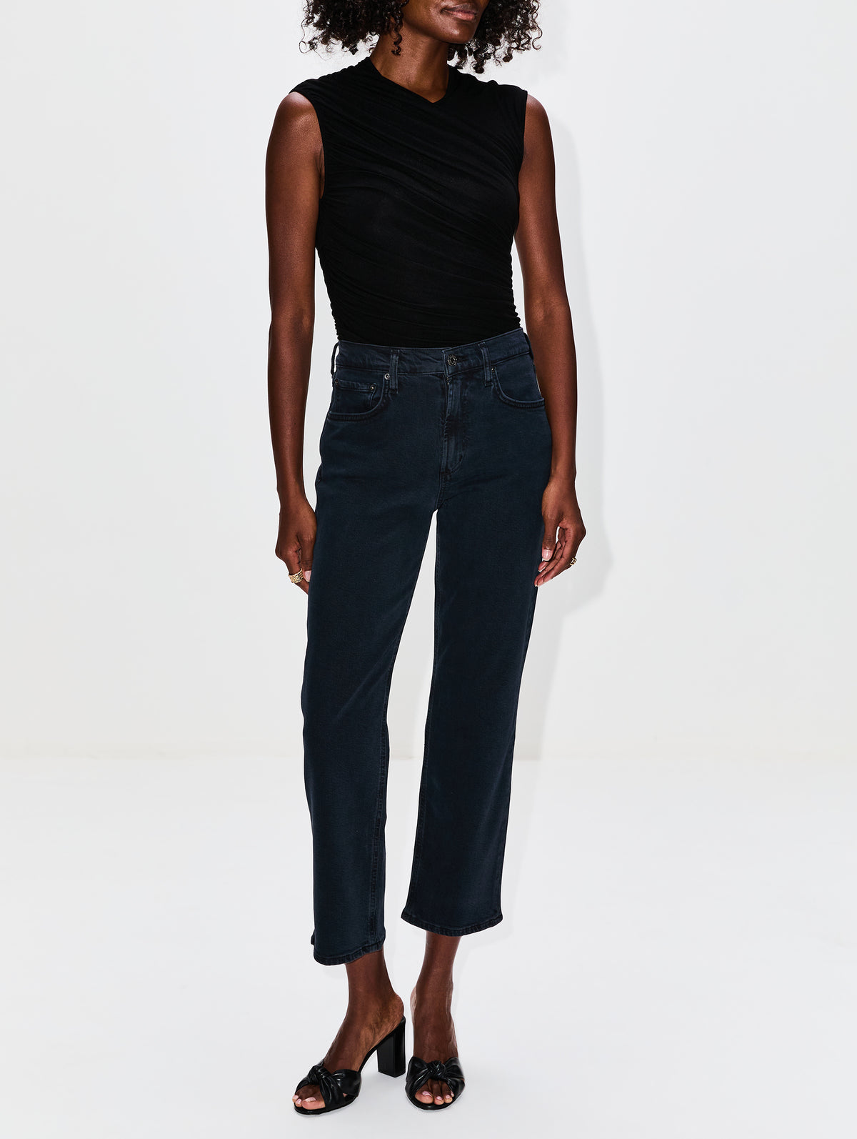 Ester Twist Tank,AGOLDE,BLACK,Image 2