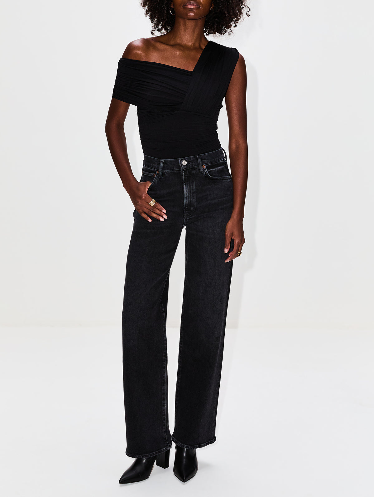 Etienne Bodysuit,AGOLDE,BLACK,Image 2