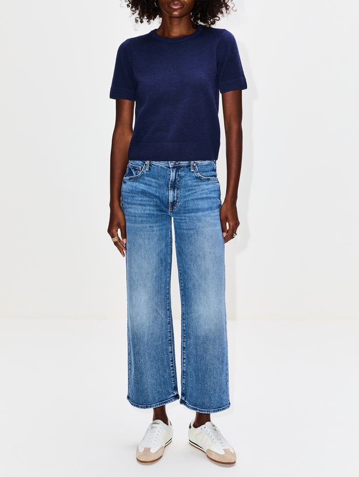 Dixie Short Sleeve Sweater,ELYSEWALKER LABEL,NAVY DREAM,Image 1
