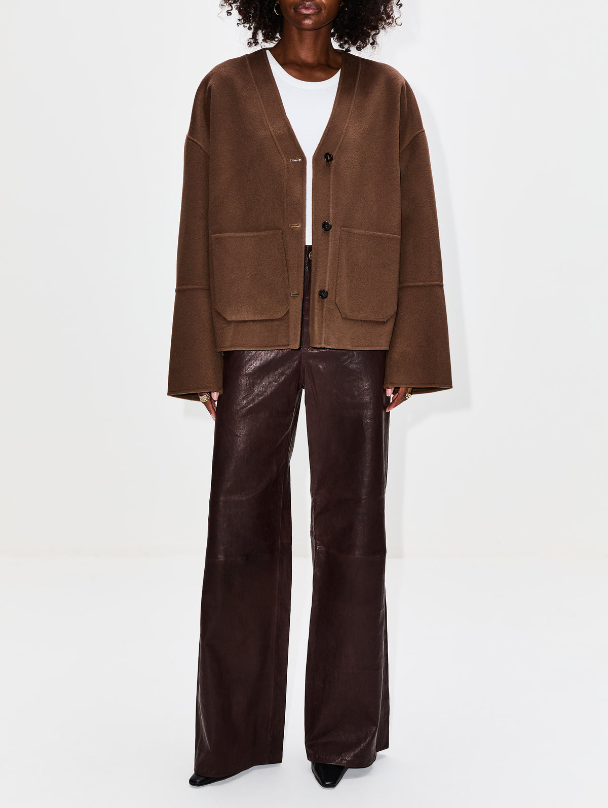 Dodie Cardigan,NANUSHKA,CHOCOLATE CHIP,Image 2