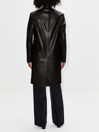 Tailored Leather Coat,ROSETTA GETTY,BLACK,Image 3