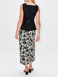 Romeo Column Skirt,POSSE,BONE/BLACK,Image 4