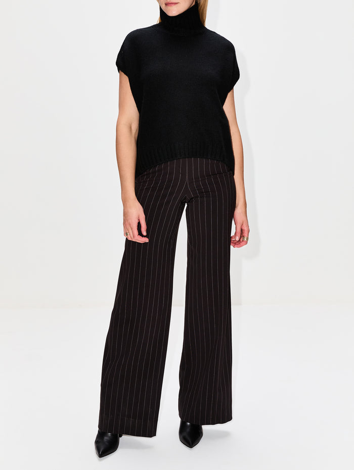 Turtleneck Gilet,ORGANIC,BLACK,Image 1