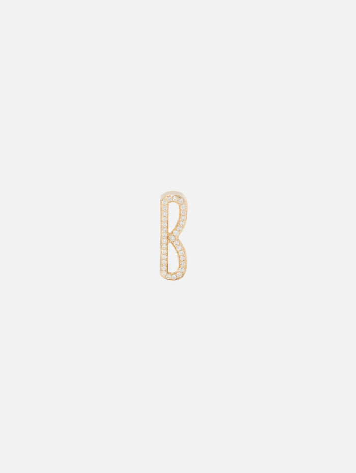 Pave Initial Slide On Charm,HELENA ROSE,YELLOW GOLD,Image 1