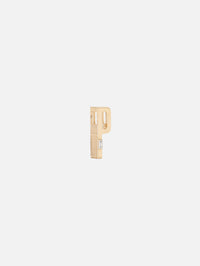 Ribbed Baguette Chunky Initial Slide On Charm,HELENA ROSE,YELLOW GOLD,Image 2