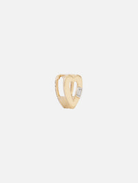 Mini Ribbed Heart Slide On Charm,HELENA ROSE,YELLOW GOLD,Image 2