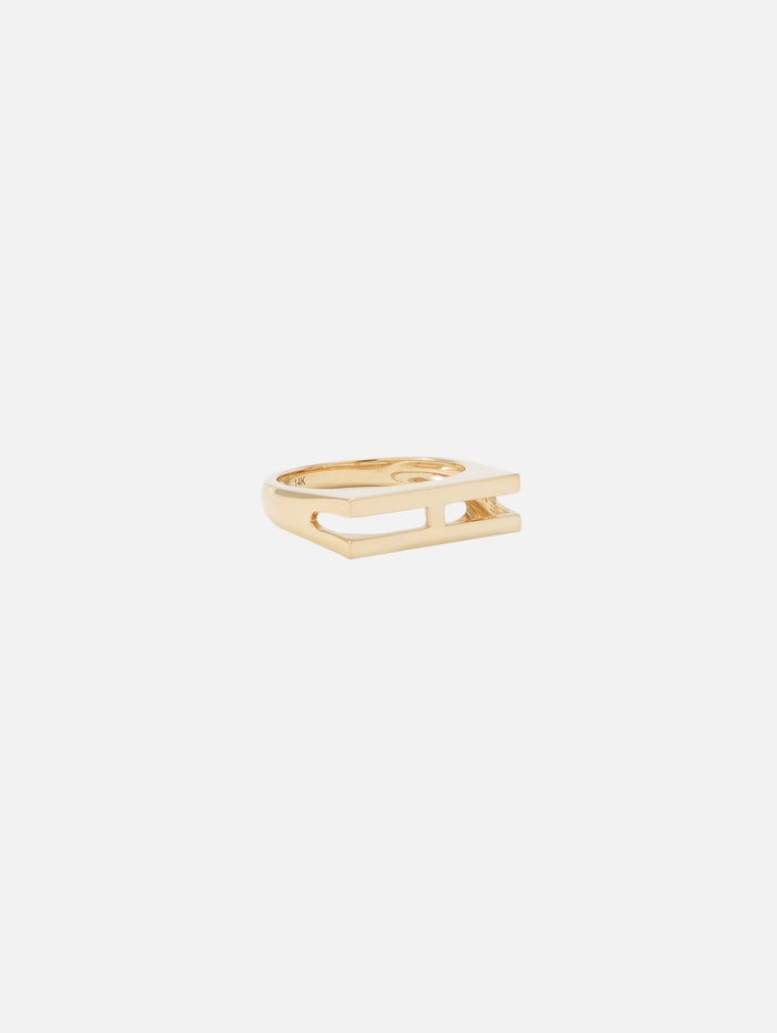 Classic Chunky Initial Ring,HELENA ROSE,H,Image 1
