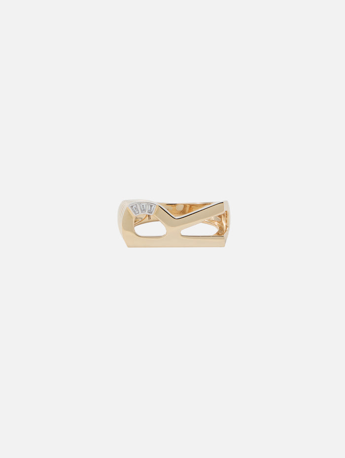 Grandsize Chunky Initial Ring,HELENA ROSE,R,Image 1