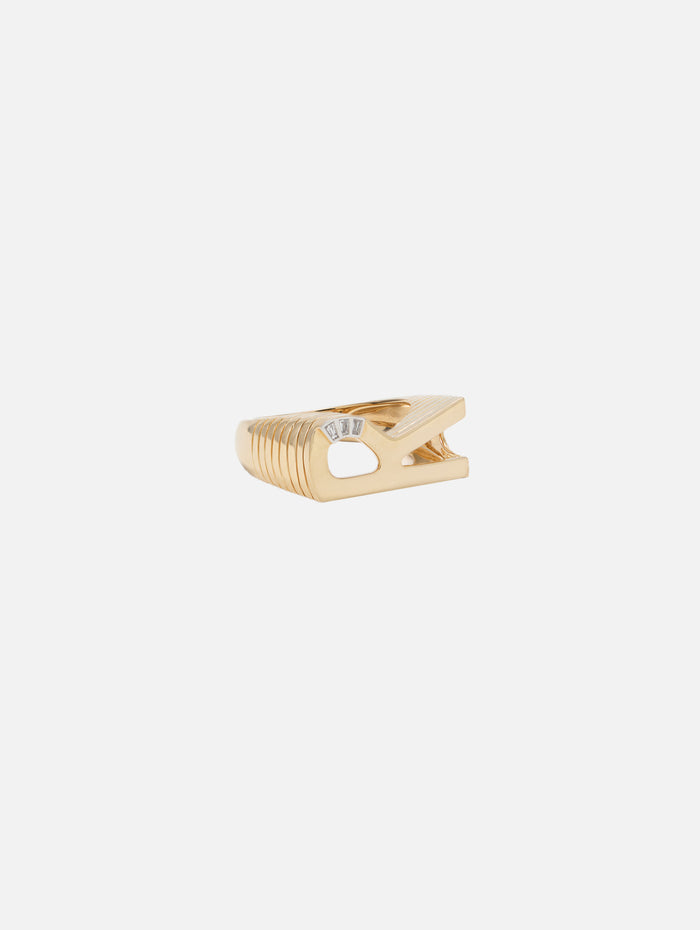 Grandsize Chunky Initial Ring,HELENA ROSE,R,Image 1