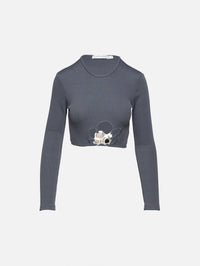 Trio Stone Cropped Top,CHRISTOPHER ESBER,STEEL,Image 1
