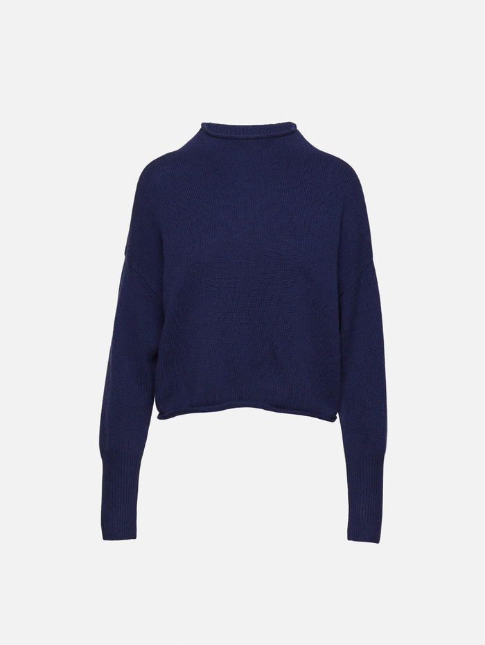 Dame Mock Neck Sweater,ELYSEWALKER LABEL,NAVY DREAM,Image 1