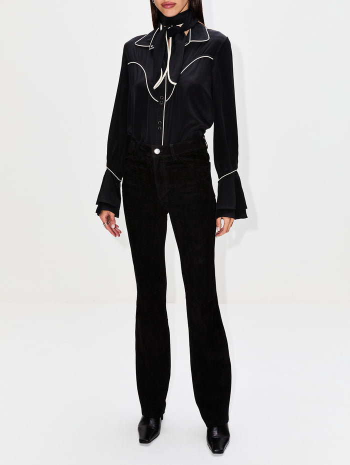 Black High Tides Shirt,JOHANNA ORTIZ,BLACK/ECRU,Image 1