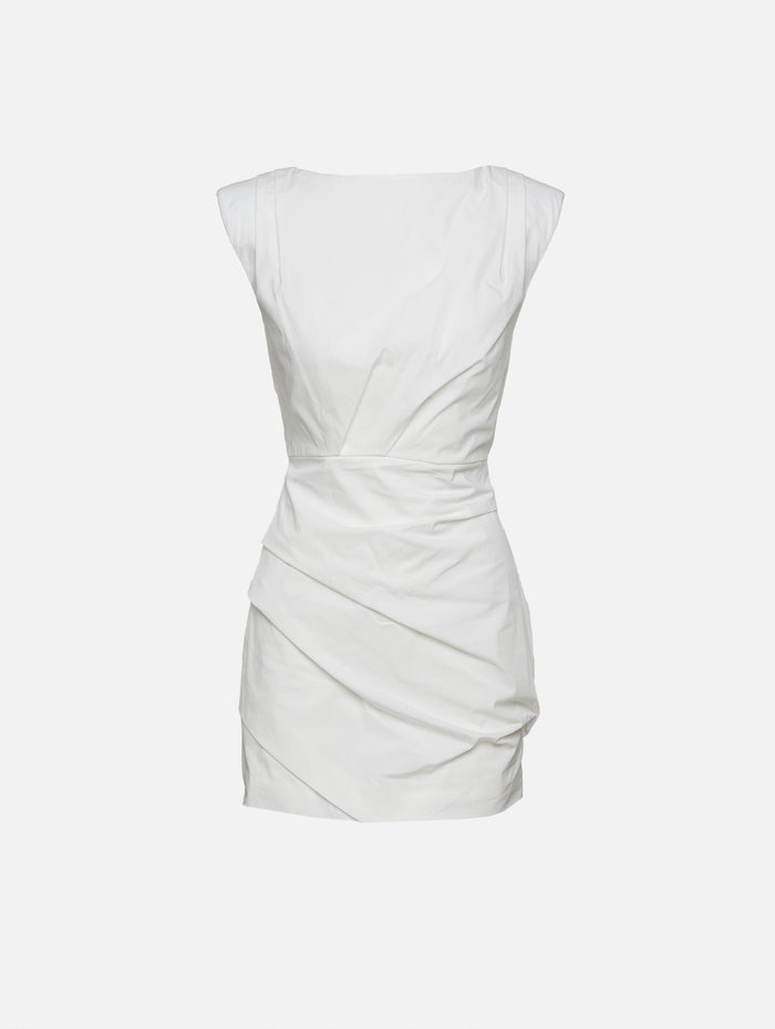 Bateau Tuck Mini Dress,ST AGNI,WHITE,Image 1