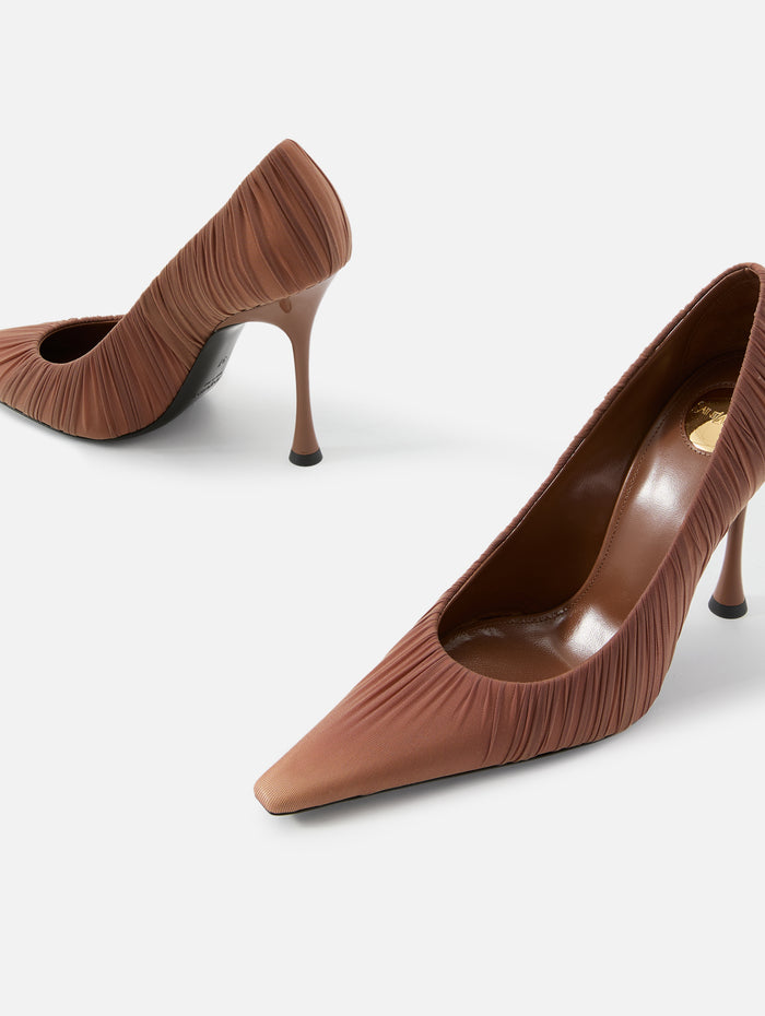 New Tights Draped Pump,SAINT LAURENT,NUDE,Image 1