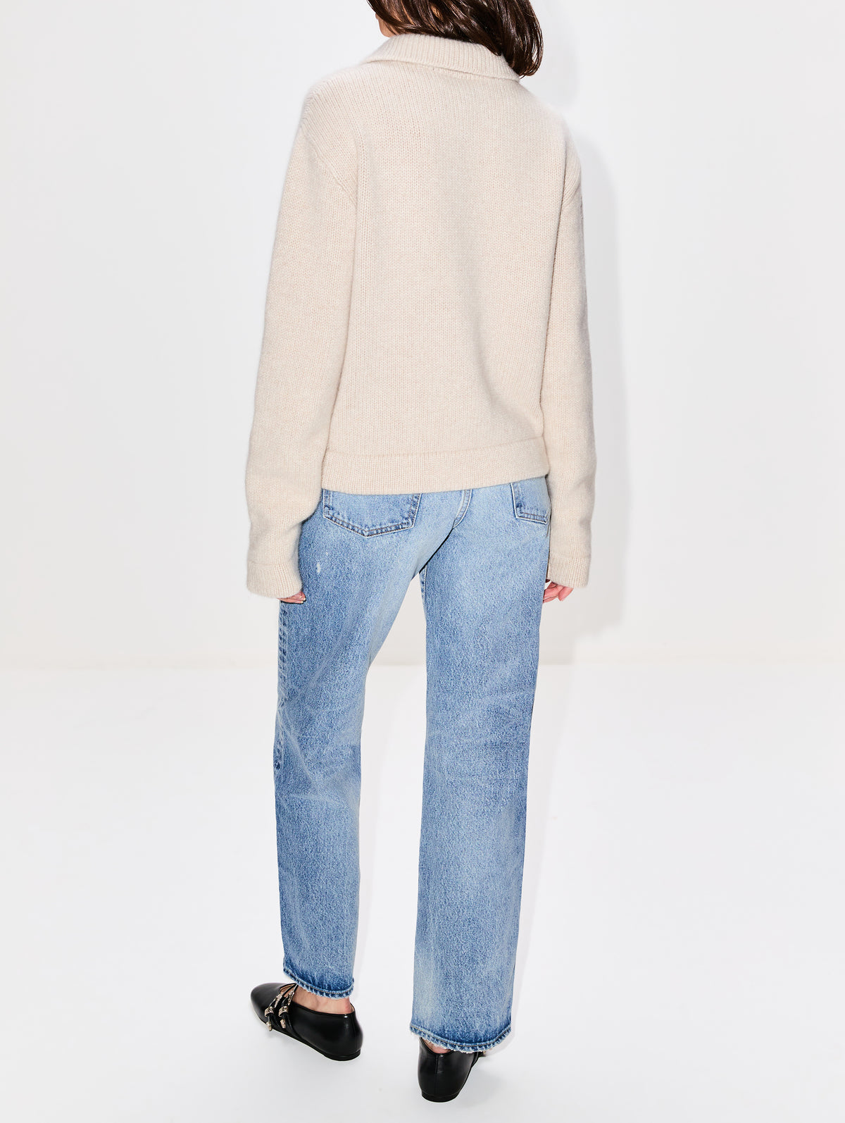 Plain Zip Jacket,THE ELDER STATESMAN,WHITE,Image 3