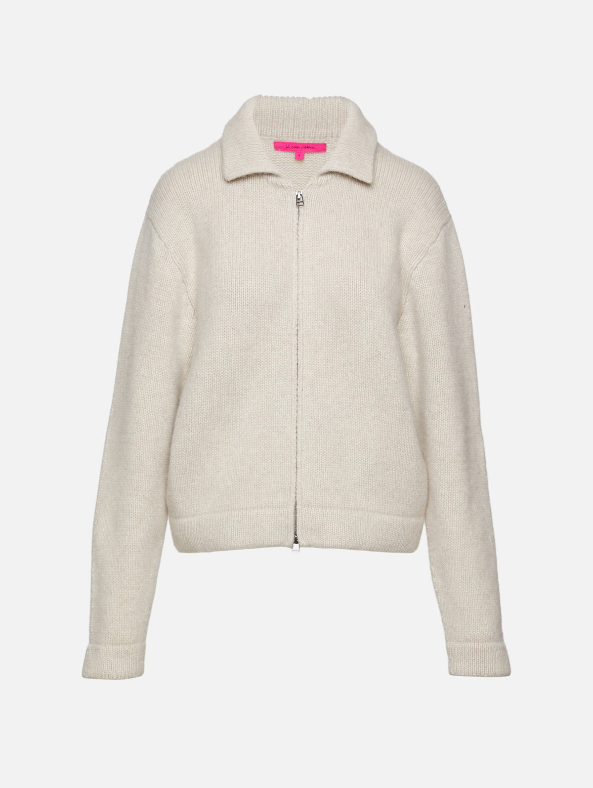 Plain Zip Jacket,THE ELDER STATESMAN,WHITE,Image 1