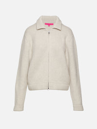 Plain Zip Jacket,THE ELDER STATESMAN,WHITE,Image 1
