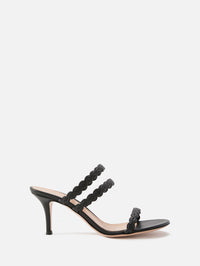 Scalloped Sandal 70mm,GIANVITO ROSSI,BLACK,Image 1