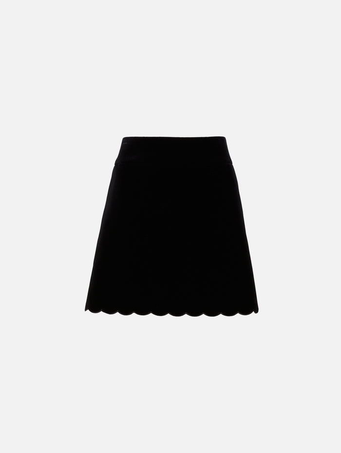 Scalloped Mini Skirt,CHLOÉ,BLACK,Image 1