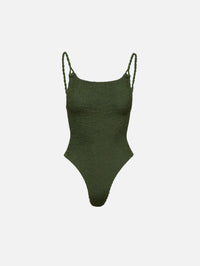 Camille Swimsuit,HUNZA G,METALLIC KHAKI,Image 1
