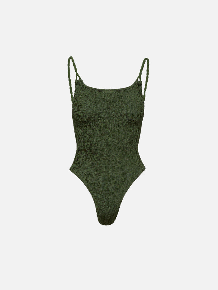 Camille Swimsuit,HUNZA G,METALLIC KHAKI,Image 1