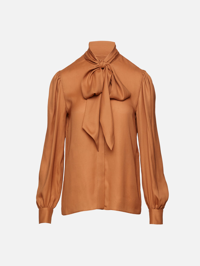 Neck Tie Blouse,SAINT LAURENT,TANIN,Image 1