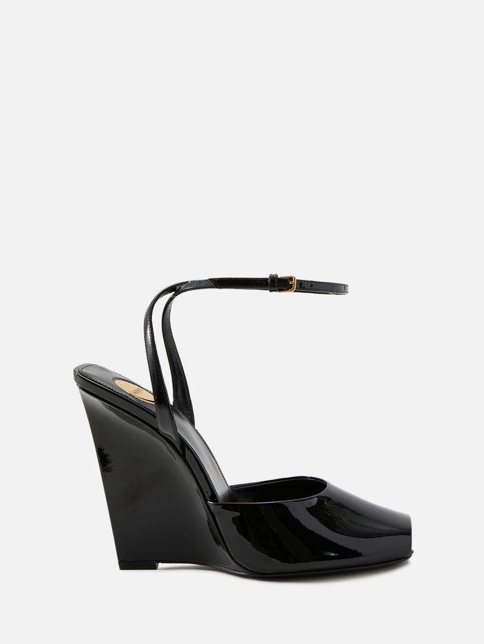 La Scandale Wedge,SAINT LAURENT,NOIR,Image 1