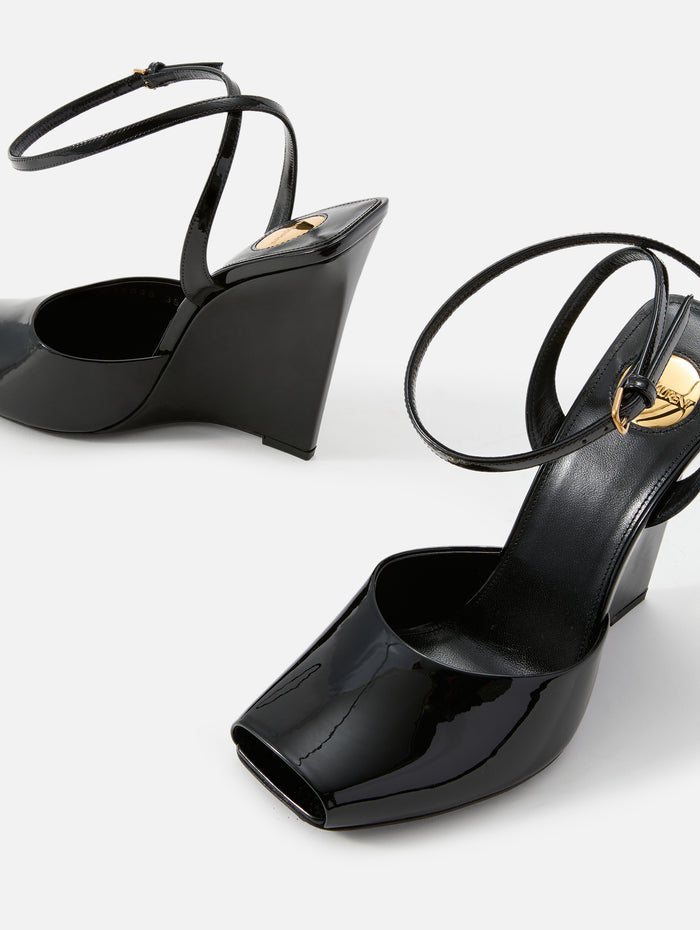 La Scandale Wedge,SAINT LAURENT,NOIR,Image 1