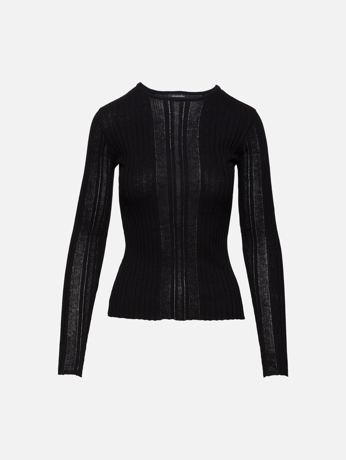Rhiannon Rib Longsleeve Top,ELYSEWALKER LABEL,BLACK,Image 1